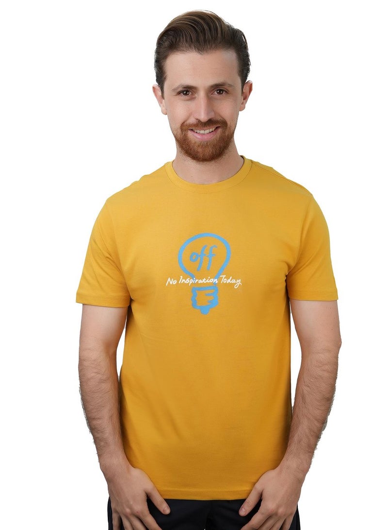 GIORDANO Men's Slim Fit Cotton Jersey Message Print Tee - Image 1